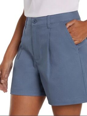 Banana Republic Tailored Mid-Rise Shorts - Dusty Slate Blue